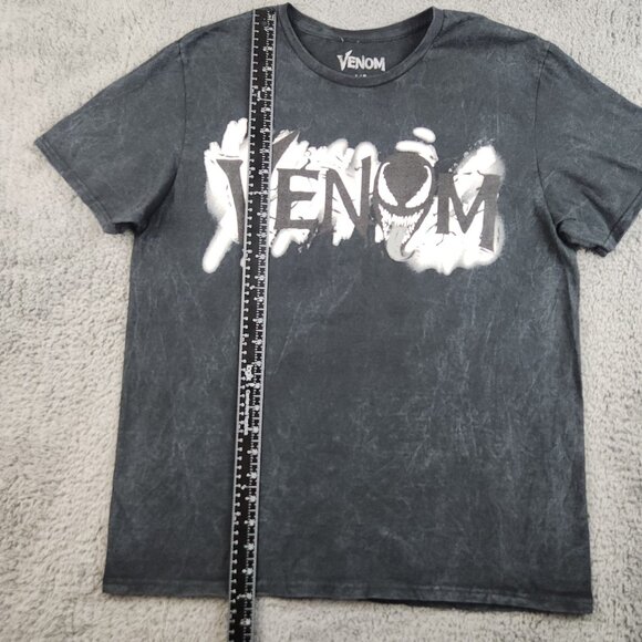 Marvel Venom Shirt Men's Large Black AOP Double Sided Graphic Spiderman Comics - Picture 5 of 9